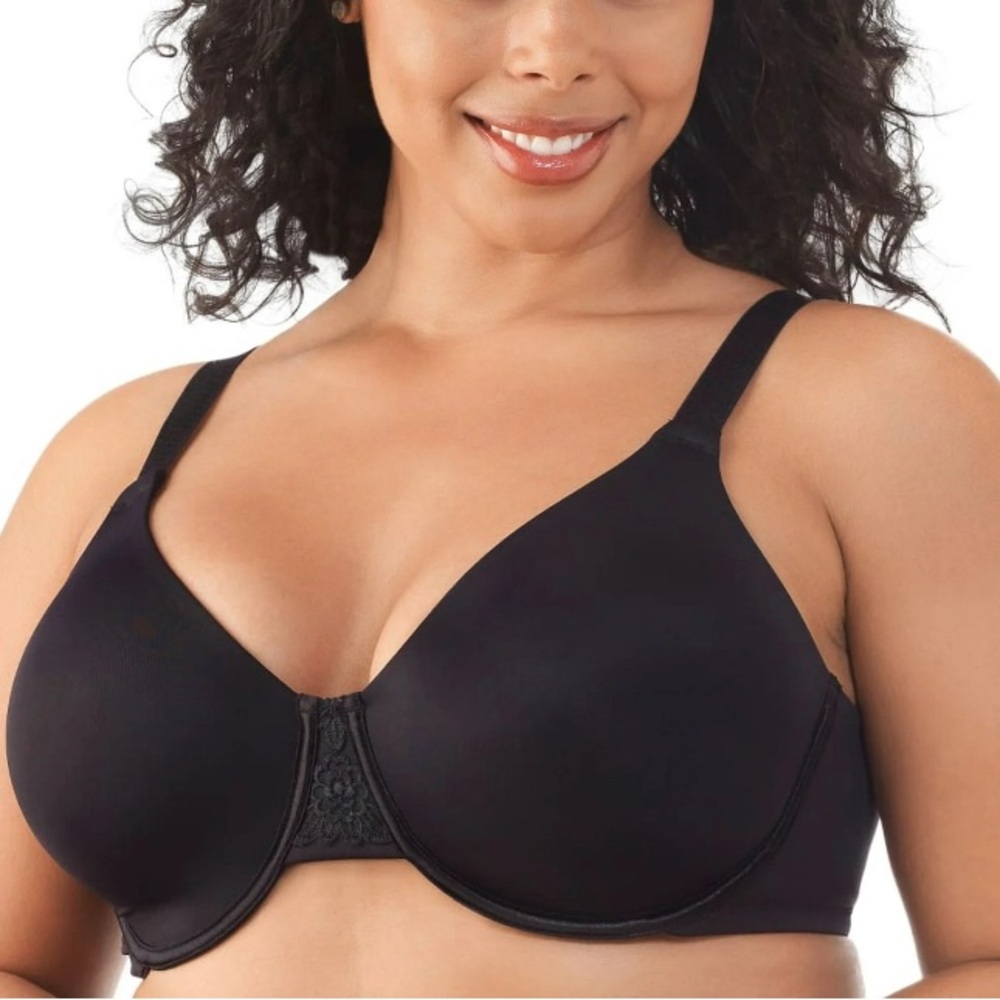 VANITY FAIR Beauty Back Full Figure Minimizer Underwire Bra 42DD Black Seamless - Picture 12 of 12
